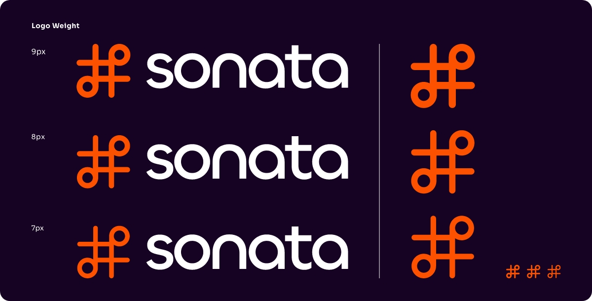 Sonata08.jpg Examples of the logo mark with different weights